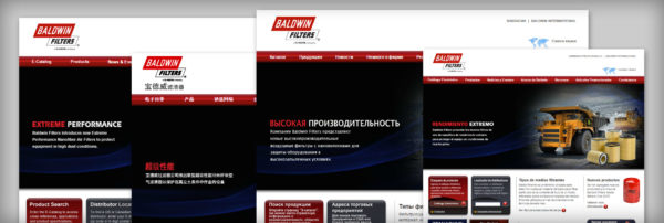 Sample of Baldwin Filter website translated