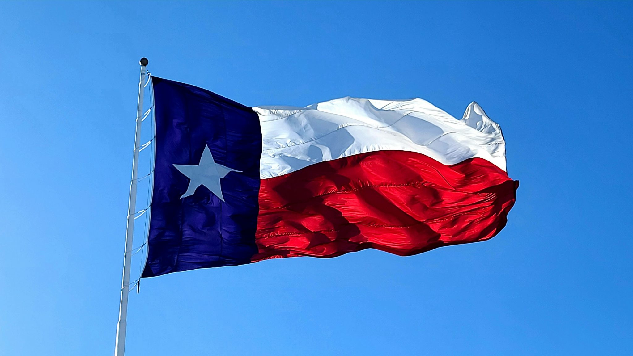 Texan flag waving in the sky