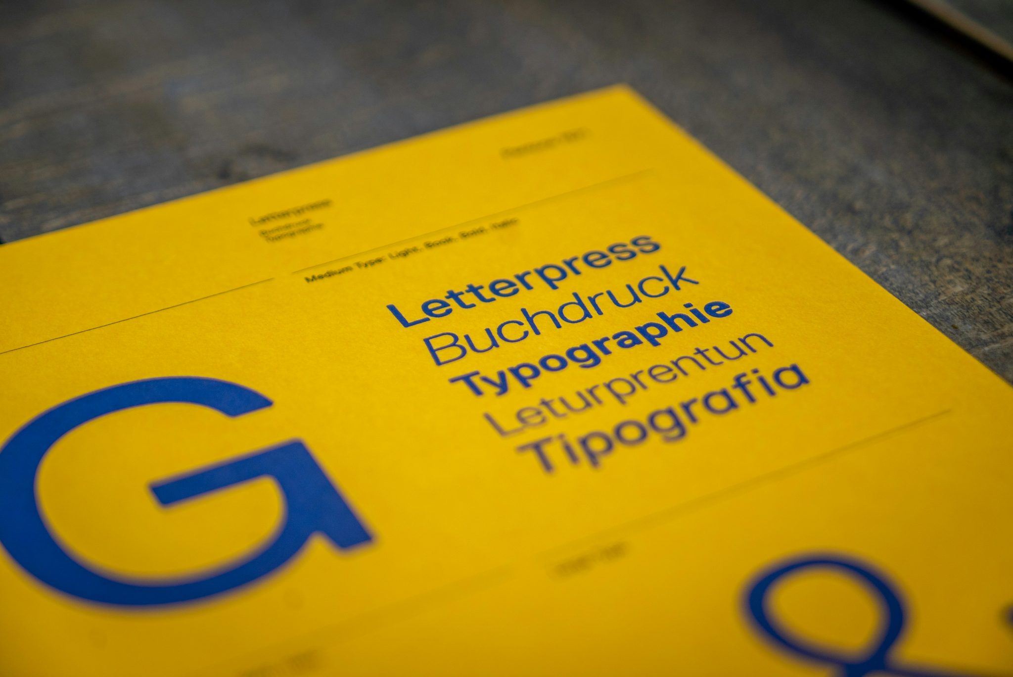 Magazine cover with multilingual DTP examples.