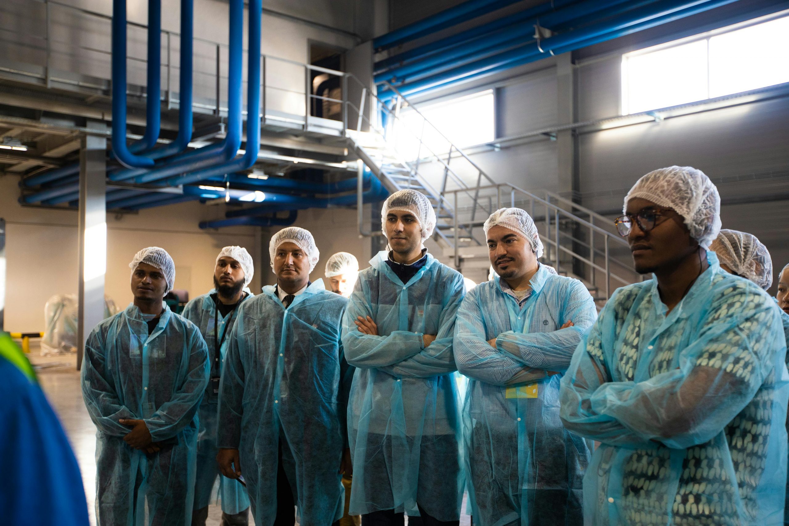 Group of people at a factory tour